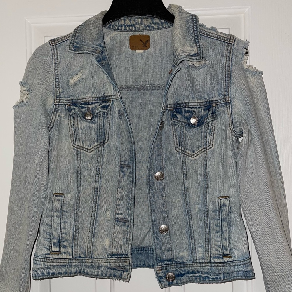 American Eagle Distressed Denim Jacket